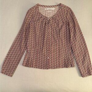 Stylish Flower Pattern Italian Cotton Blouse